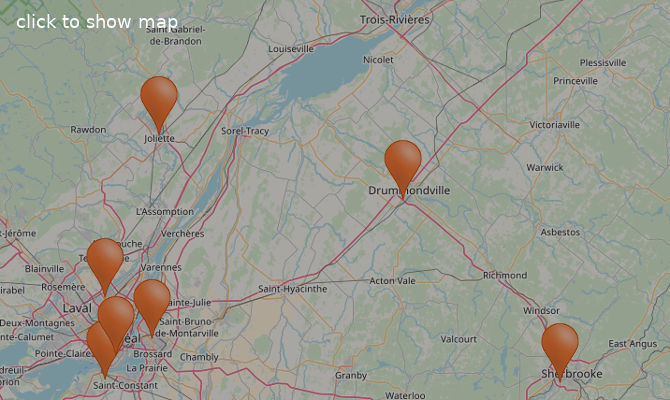 Smart Set stores in Ontario (Canada) on map