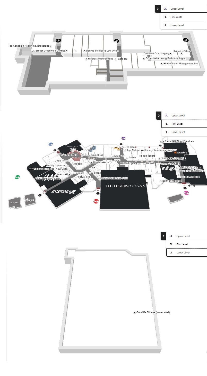 Hillcrest Mall Map