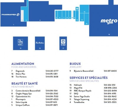 Centre Commercial Beaconsfield plan