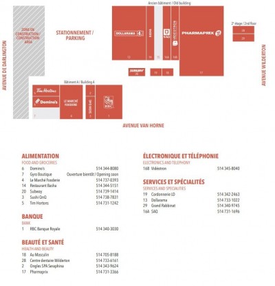 Centre Commercial Wilderton plan