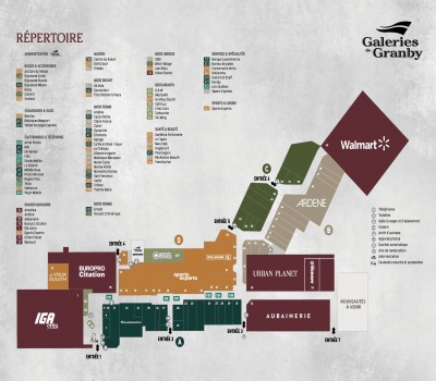 Galeries de Granby plan