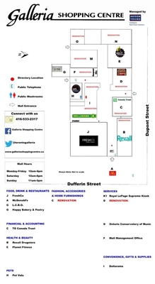 Galleria Mall Shopping Centre plan