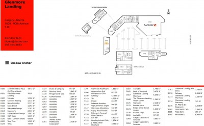 Glenmore Landing  plan