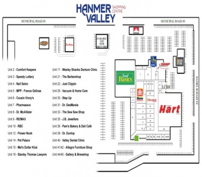 Hanmer Valley Shopping Centre plan