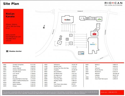 Kanata Centrum Shopping Centre plan