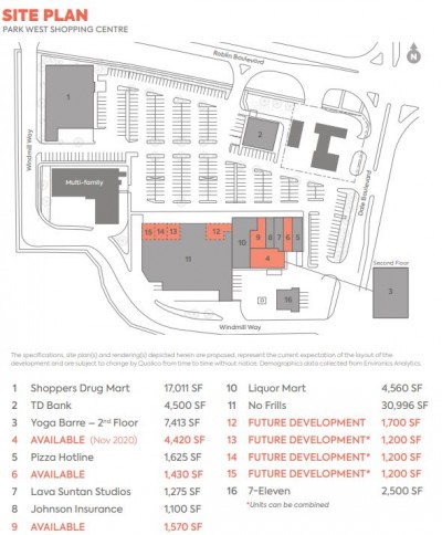 Park West Shopping Centre plan