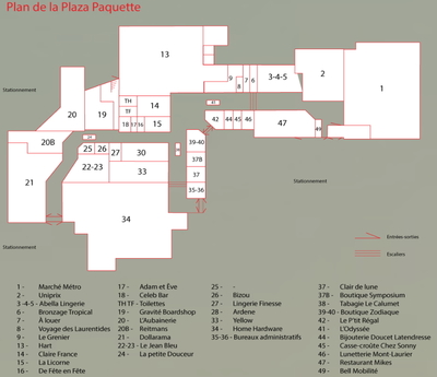 Plaza Paquette Mont-Laurier plan