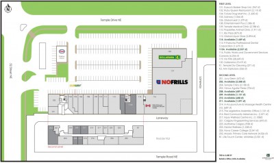 Temple Crossing Shopping Centre plan