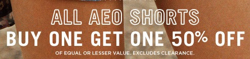 Coupon for: American Eagle Outfitters, BOGO offer on shorts