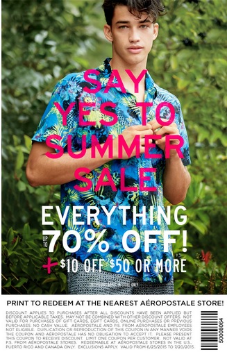 Coupon for: Aéropostale Canadian Stores, Summer Sale