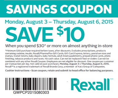 Coupon for: Rexall Canada, Shopping with savings coupon