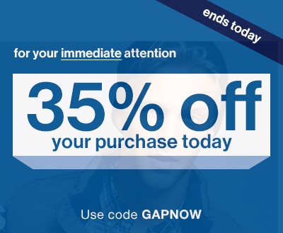 Coupon for: Last day of savings at Gap Canada