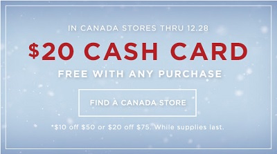 Coupon for: Get Cash Card for free at American Eagle Outfitters Canada
