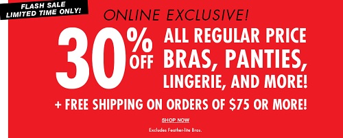 Coupon for: Flash sale at La senza Canada online