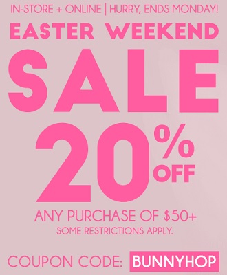 Coupon for: Easter Weekend Sale at Ardene Canada