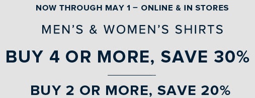 Coupon for: Buy more, save more at Brooks Brothers Canada