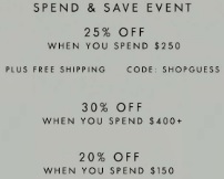 Coupon for: Spend & Save Event at Guess Canada 