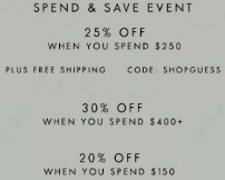 Coupon for: Spend & Save Event at Guess Canada 