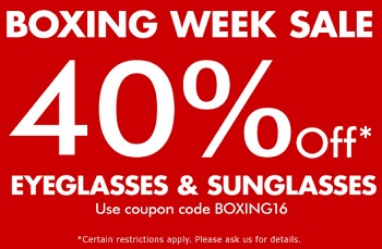 Coupon for: Eyestar Optical Canada: Boxing Week Sale