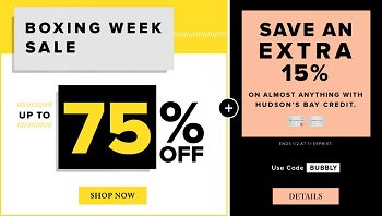 Coupon for: Hudson’s Bay Canada Boxing Week Sale