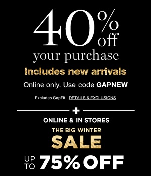 Coupon for: Shop Gap Canada Winter Sale