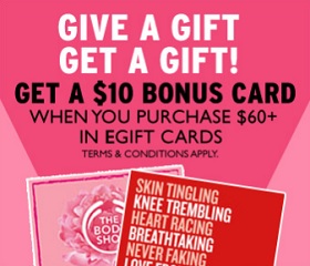 Coupon for: The Body Shop Canada Valentine’s Day Deal: Get a $10 bonus card