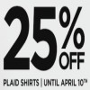 Coupon for: Save 25% off women & men plaid shirts at Roots Canada