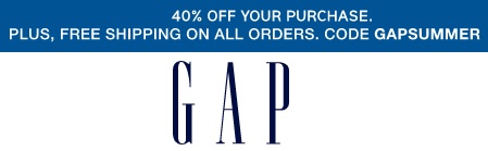 Coupon for: Take an extra 40% off your purchase at Gap Canada