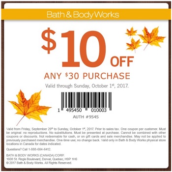 Coupon for: Shop with Bath & Body Works Canada printable coupon
