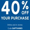 Coupon for: Gap Canada Sale: Get 40% off your purchase