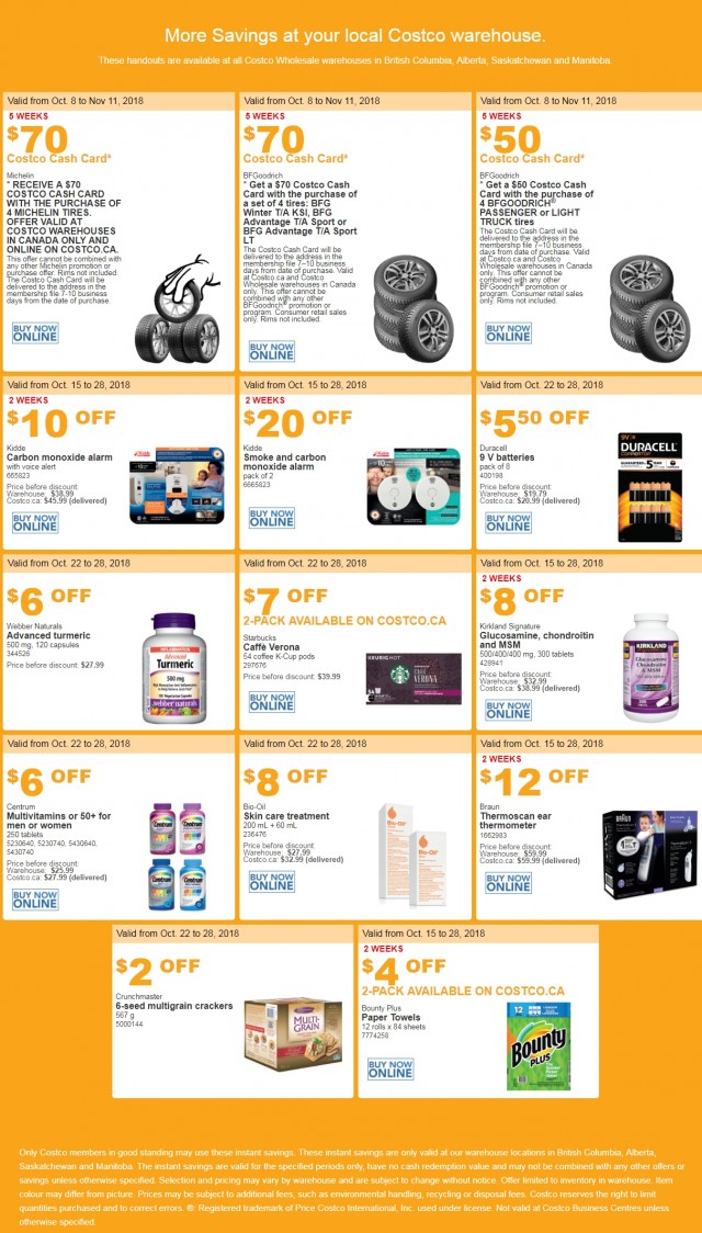 Coupon for: Costco Wholesale - Autumn Savings in BC, AB, SK and MB