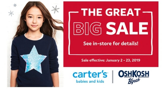 Coupon for: Carter's and OshKosh at West Edmonton offers - The Great Big Sale