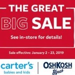 Coupon for: Carter's and OshKosh at West Edmonton offers - The Great Big Sale