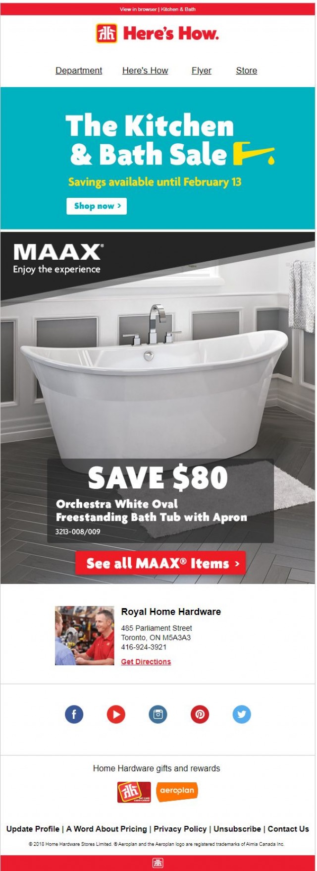 Coupon for: Home Hardware - The Kitchen and Bath Sale