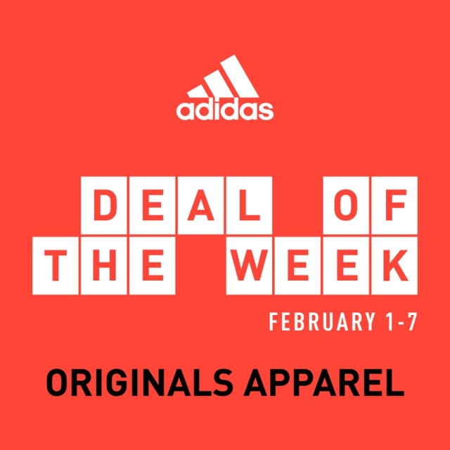 Coupon for: ADIDAS DEAL OF THE WEEK - Originals Apparel - at Heartland town centre
