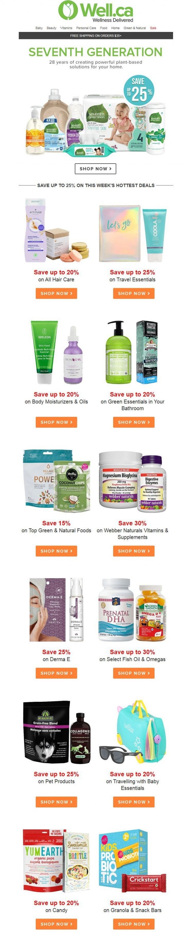 Coupon for: Well.ca - seventh generation save up to 25%