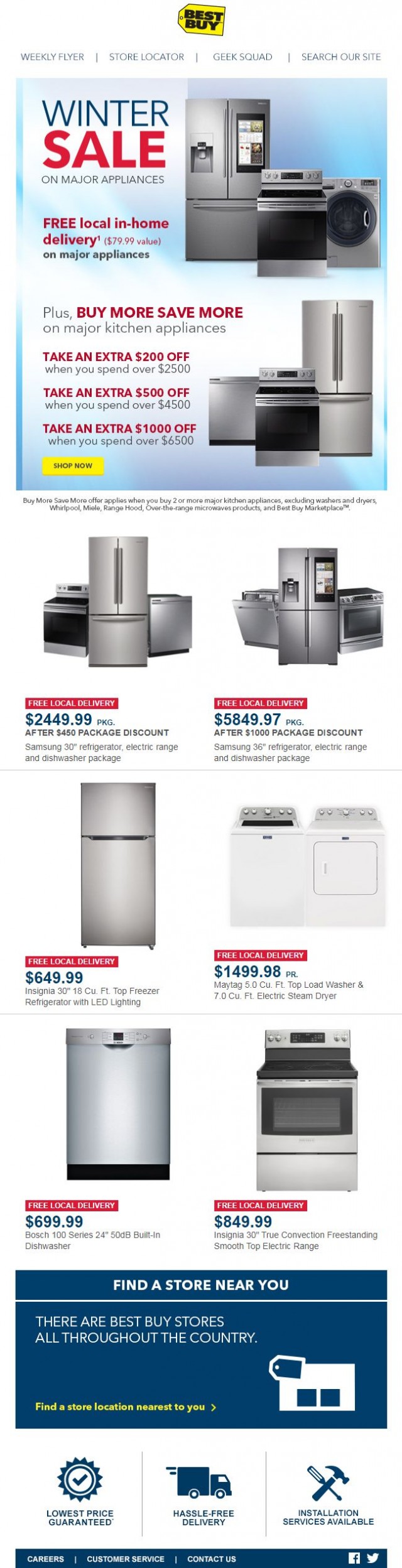 Coupon for: Best Buy - 3 days only - save up to $1000 on major kitchen appliances