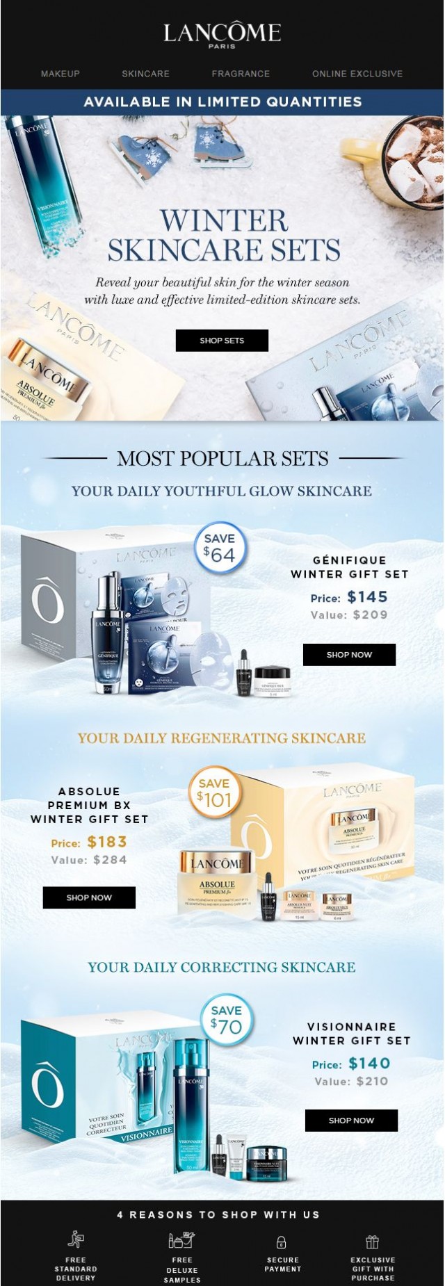 Coupon for: Lancôme - LAST CHANCE winter skincare sets