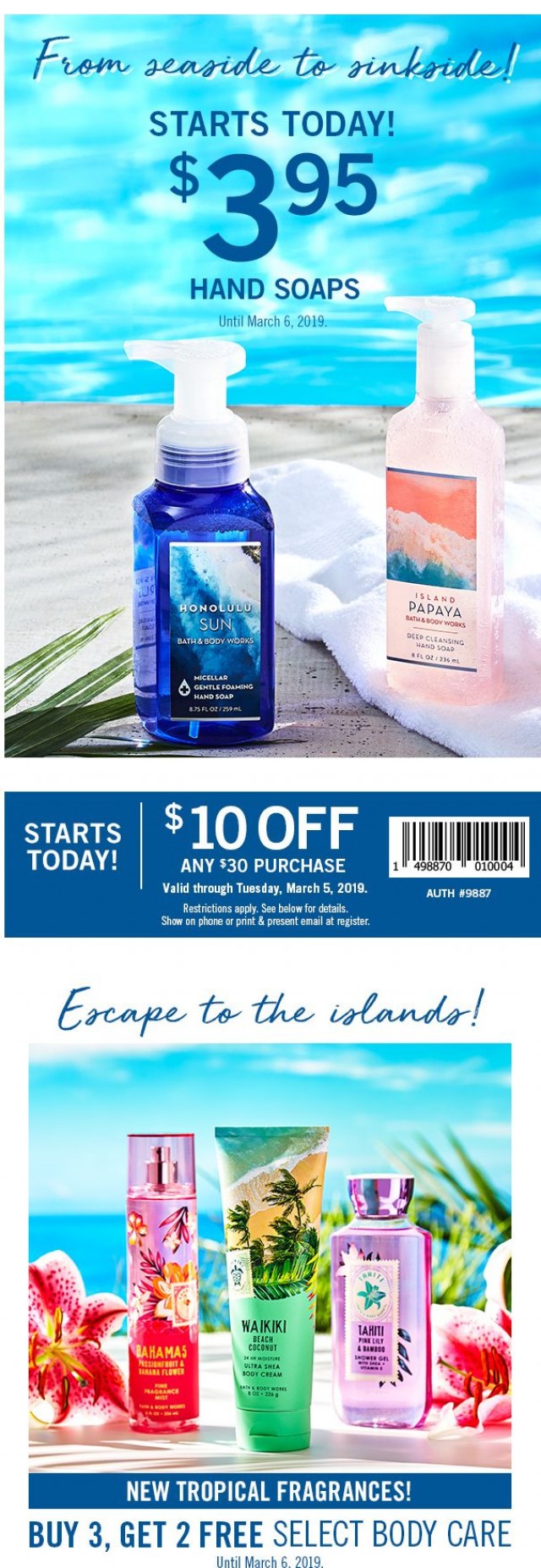 Coupon for: Bath & Body Works Canada - $3.95 Hand Soaps are making a splash!