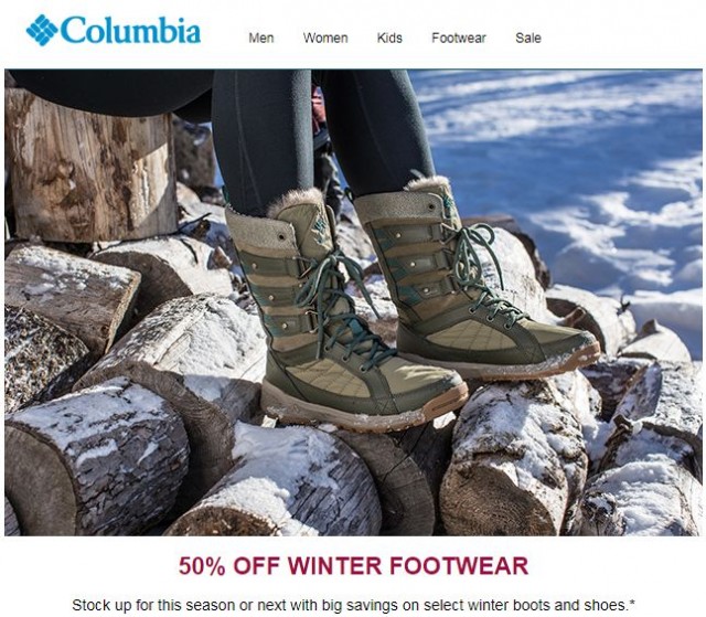 Coupon for: Columbia - Get up to 50% off winter footwear!