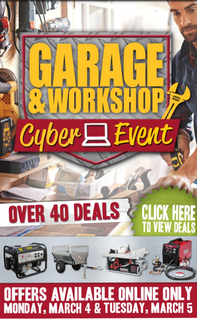 Coupon for: Peavey Mart - Garage & Workshop Event On Now