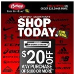 Coupon for: National Sports - Get $20 Off $100 Or More TODAY!