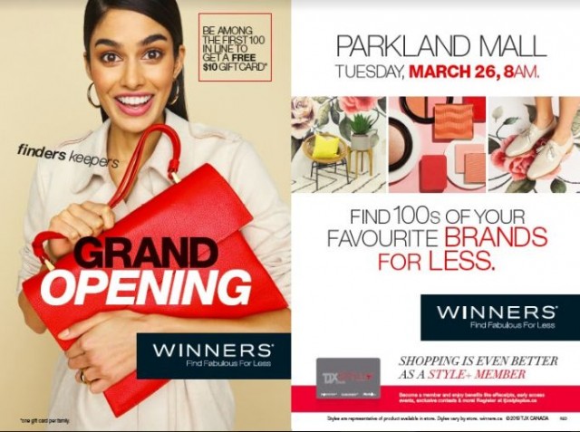 Coupon for: WINNERS GRAND OPENING on March 26th! - Parkland Mall