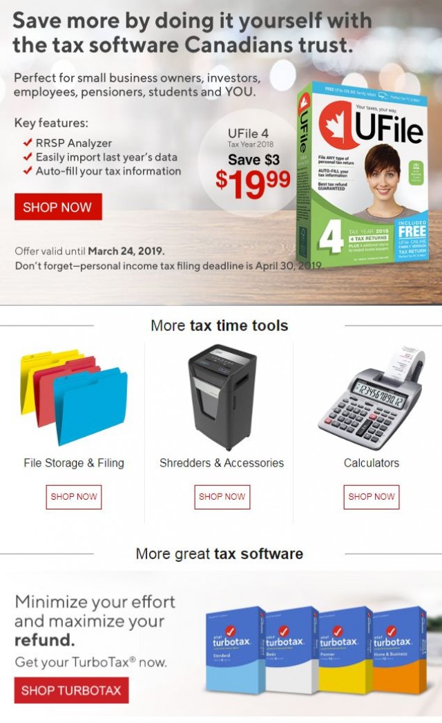 Coupon for: Staples - Tax time is a great time to save money!