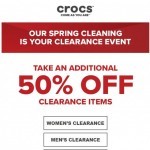 Coupon for: Crocs Canada - Spring cleaning: extra 50% off clearance styles starts now