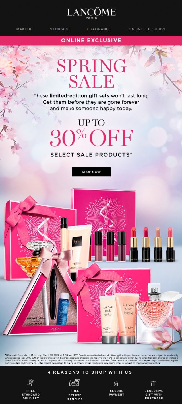 Coupon for: Lancôme - Up to 30% OFF your favourite gift sets. 