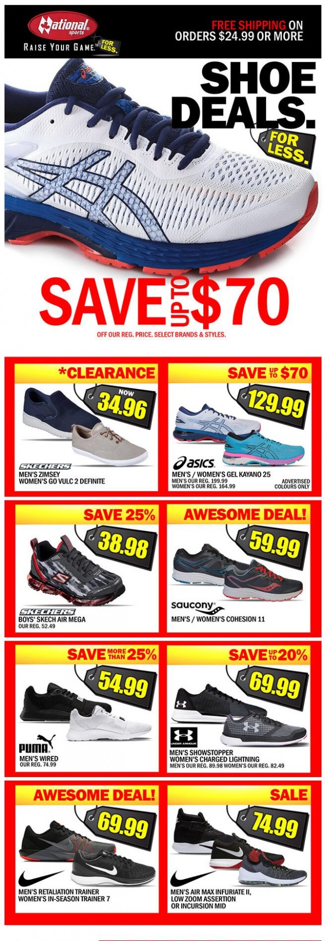 Coupon for: National Sports - Save BIG ➡ Shoe Deals up to 35% OFF