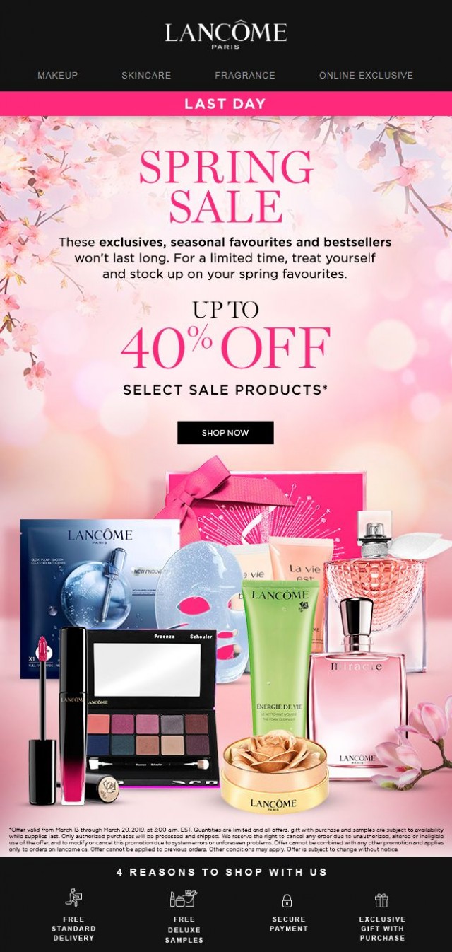 Coupon for: Lancôme - Final Hours of our Spring Sale!