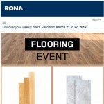 Coupon for: RONA - FLOORING EVENT: Up to 30% off