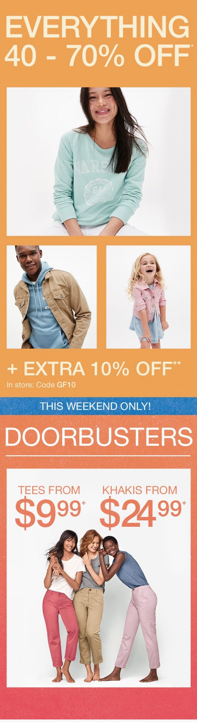 Coupon for: Gap Factory Canada - Refresh your spring wardrobe with 40 - 70% off!